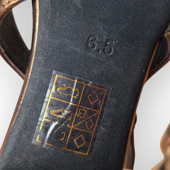 Jeffrey Campbell Metallic Bronze Mary Jane Block Heel Slingback Shoes Size 6.5 - Picture 7 of 7